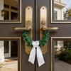 Christmas Wreath Sash 122cm Long Soft Polyester Wreath Ribbon Hanging Ornament For Front Door Doorway Holiday Decoration