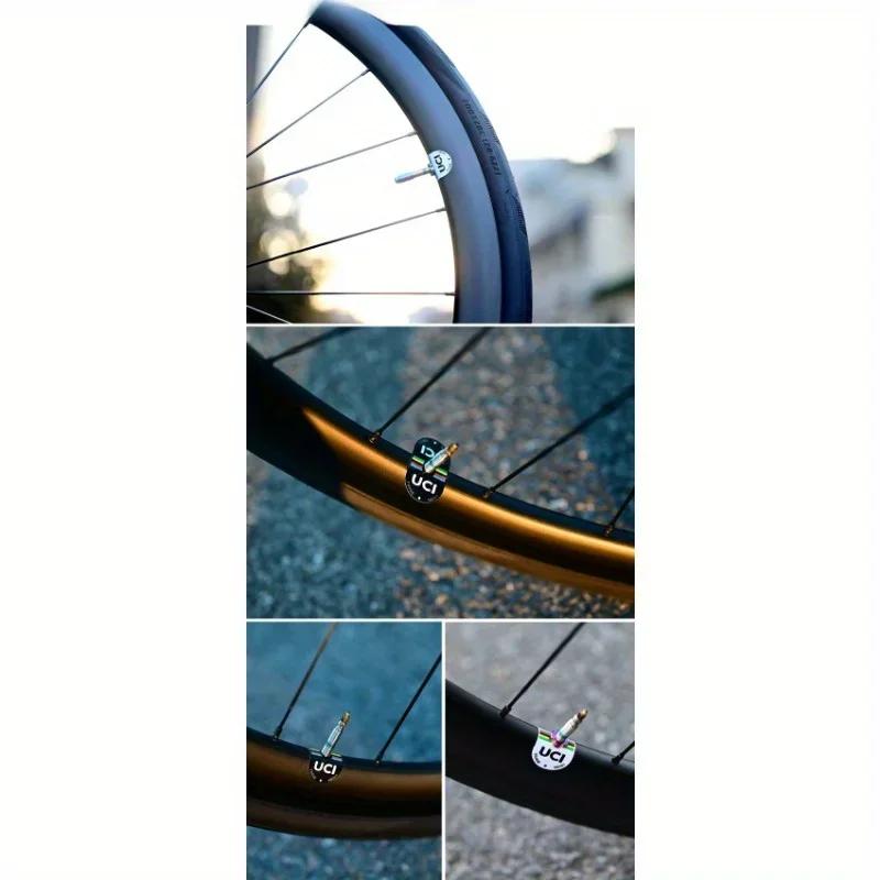 2PcsUCI Certified Bicycle Valve Sticker - Scratch Resistant, High Quality PVC Material for Road and Mountain Bike