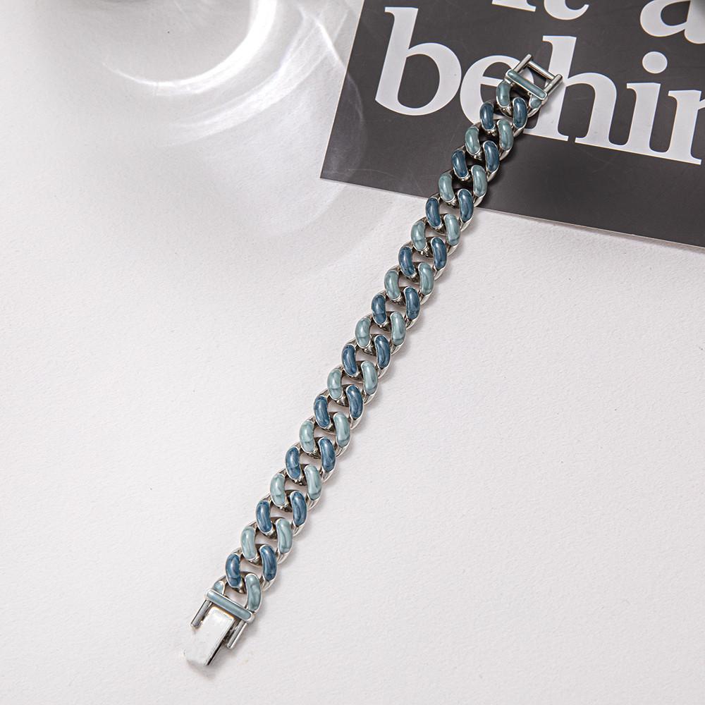 Korean Style Starry Sky Alloy Couple Bracelet With Geometric Design For Travel Gift