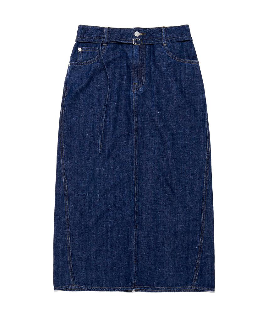 LEE Women Linen Midi Denim Skirt Indigo Medium