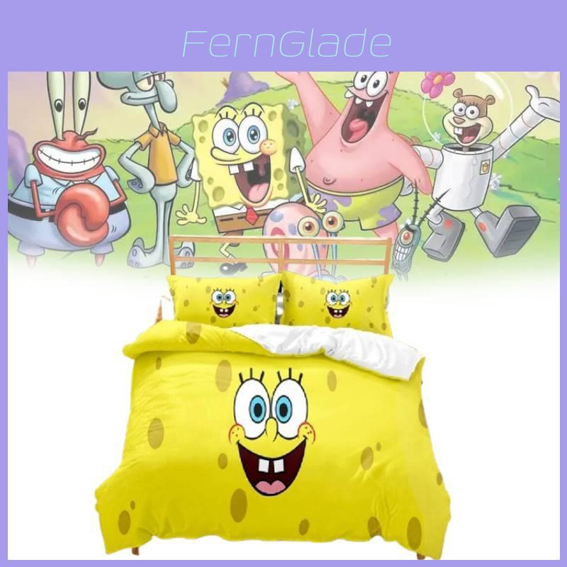 Set Biancheria da Letto Spongebob con Tessuto in Poliestere per Bambini e Adolescenti Decorazione per il Sonno