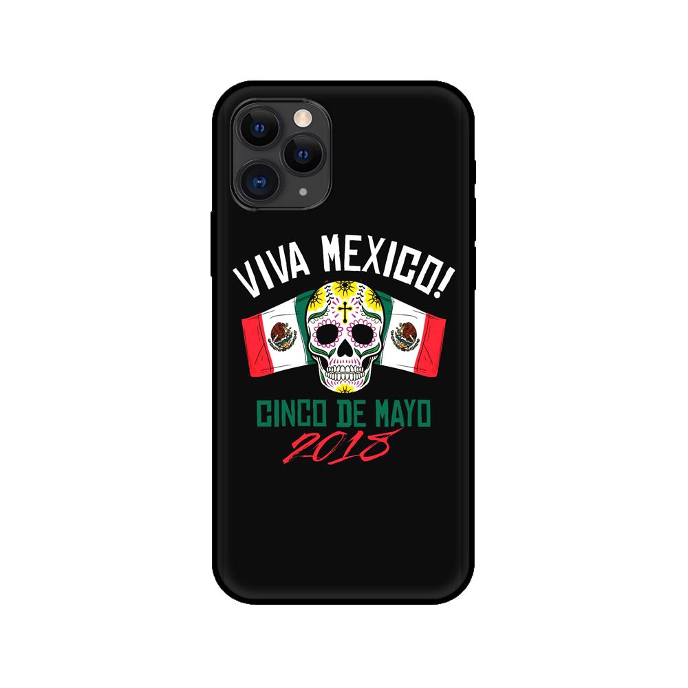Black Tpu Case for Iphone 5 5s Se 2020 6 6s 7 8 Plus X 10 XR XS 11 12 Mini Pro MAX Back Cover Mexico Flag Emblem