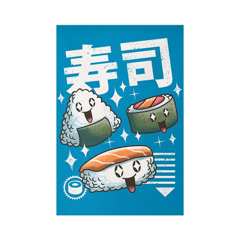 Japanese-style Short Half Curtain Ramen Kitchen Door Partition Sushi Restaurant Decor Curtain No-Drill Kitchen Window Screen
