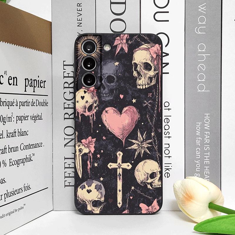 Vintage Gothic Pink Bow Skull Cross Pattern Phone Case for Huawei Nova 13 12 11 Pro 10 SE Mate 40 60 Pro+ P60 P50 P40 Soft Cover
