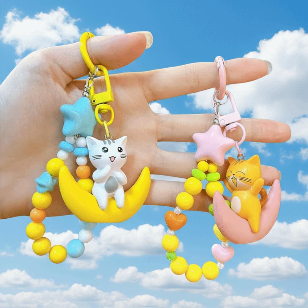 Soft Furry Simulated Cat Doll White Gray Stuffed Cat Keychain Kitten Plush Toy Girls Gift