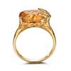 WOSIKATE Trendy Citrine Gemstone Gold Plated Ring For Women Fashion Jewellery Engagement Ring Gift Accessories