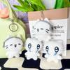 Lindo llavero con forma de pareja de gatitos y auriculares, mini llavero de peluche con forma de gato llorando, colgante para bolso con forma de abeja y perro de dibujos animados, decoración para mochila