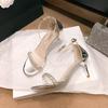 Euro Style High Heel Sandals With Water Drip Rhinestones For Summer Dressy Women
