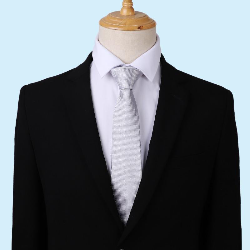 Men's Tie Solid Color Business Dress Polyester Will Tie Gifts To Set Personality Lgo