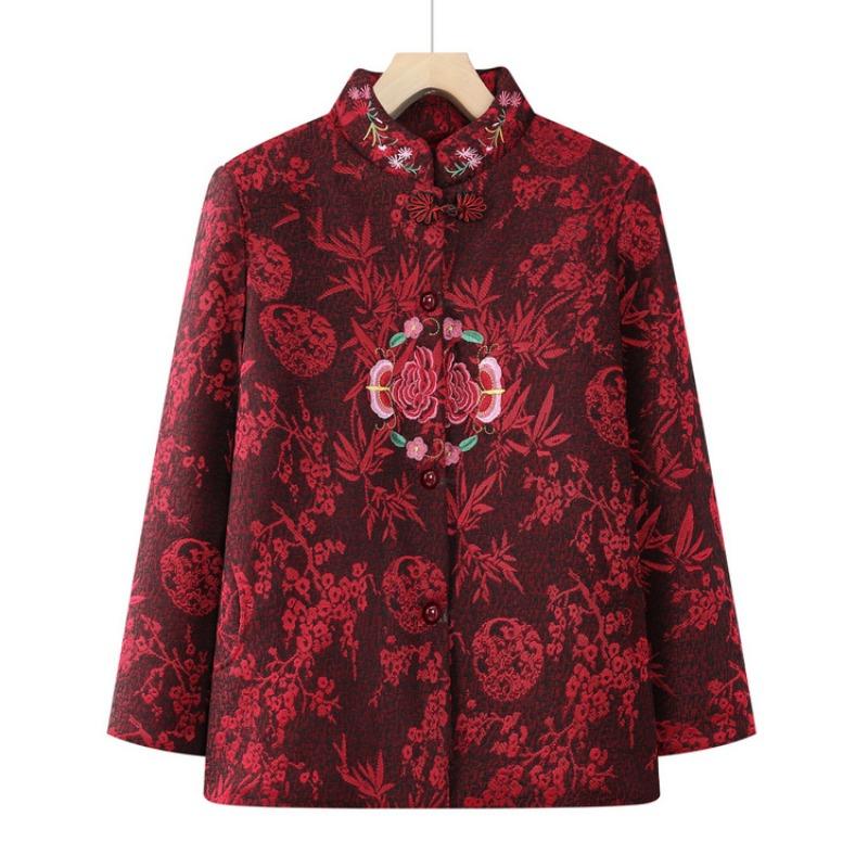 Grandma ability festive coat women the elderly Tang clothing mother autumn and winter clothing elderly birthday velvet dress