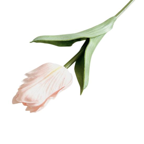 Artificial Tulip Flower Real Touch PU Faux Tulip Flower Stem with Leaves for Wedding Floral Arrangement Spring Home Office Table Decor