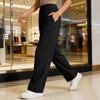 Women's Casual Wide Leg Pants Elastic Waistband with Pockets Soft Comfortable Fit Suitable for Daily Wear and Light Exercise