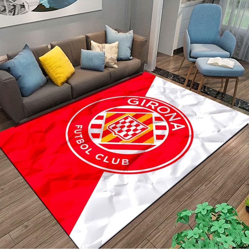 Girona Futbol Club Logo Carpet suitable as a non-slip mat for the living room or bedroom sofa