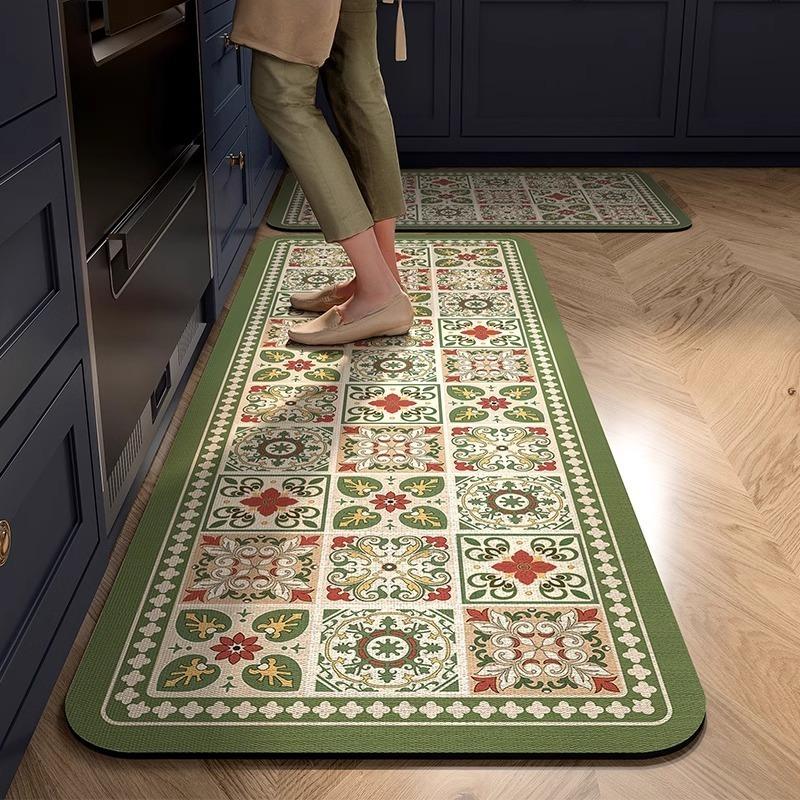 American Retro Kitchen Specific Mat Quick Drying and Easy To Maintain Diatomaceous Earth Floor Mat with Water Absorption Anti Slip Household Pads