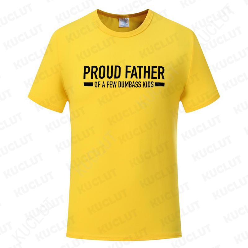 Roliga T-shirts för Män Stolt Pappa till Några Dumskallar Tryck T-shirt för Män Fäder Pappa Present Kortärmade Toppar Vardagskläder