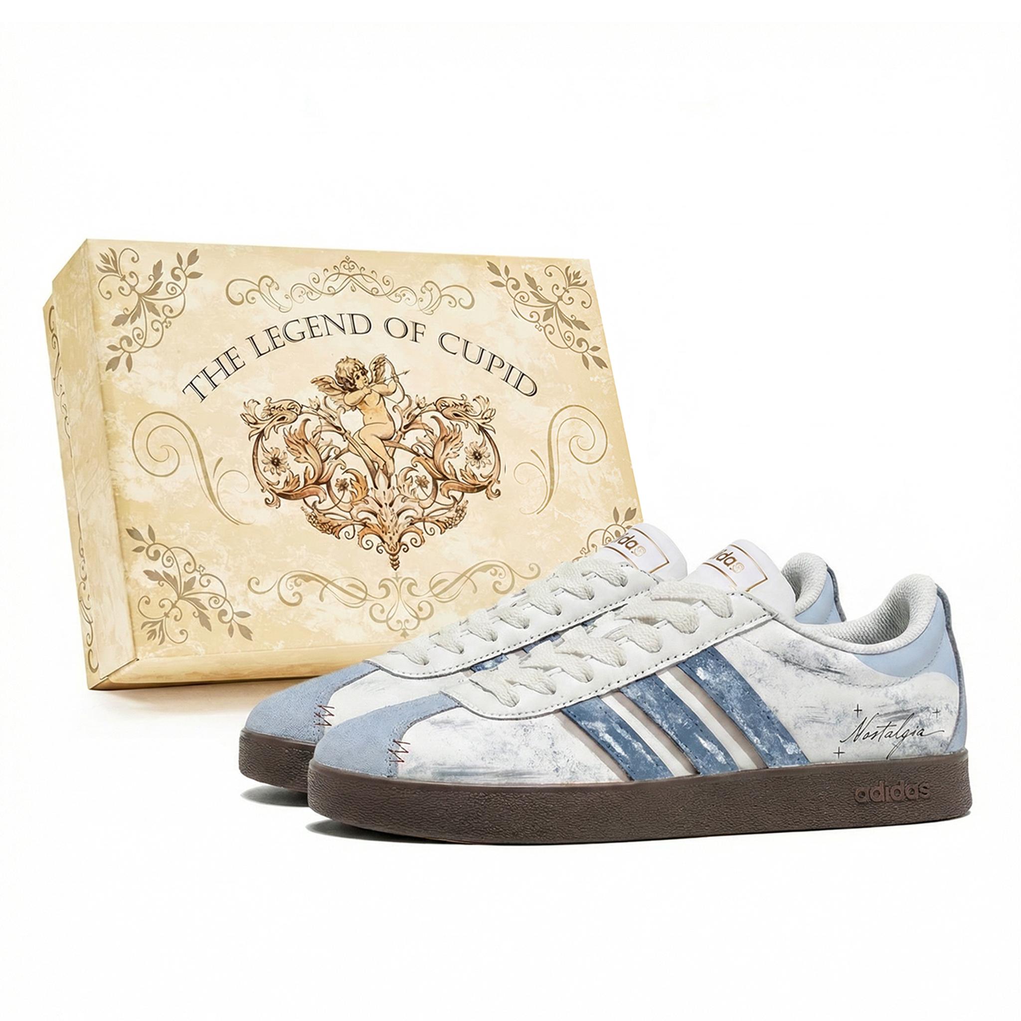 

Adidas VL COURT 2.0 Light Holiday Box Low top Skateboard Shoes Unisex Blue White ID6015(Team584--BOX) 43⅓