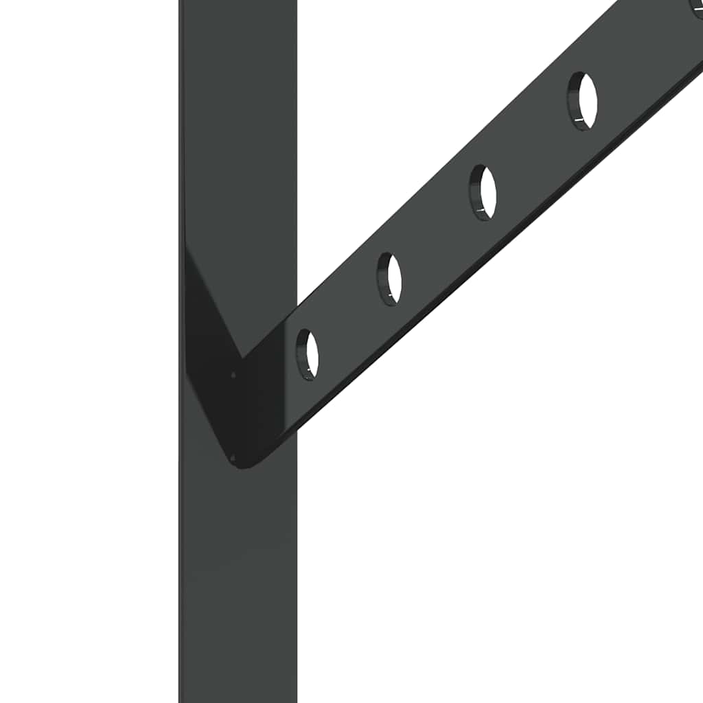 Shelf Brackets 4 pcs 40 x 2.5 x 25 cm Black Stainless Steel