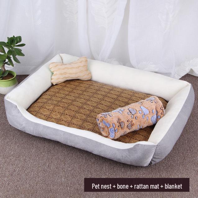 Warm Dog Bed for Small, Medium, and Large Dogs - Pet Nest & Mat for Dogs and Cats