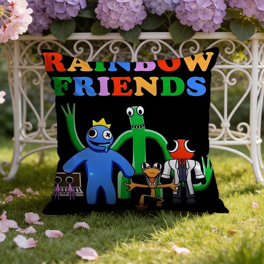 Anime R-Rainbow F-Friends cartoon Cushion Cover Home & Car Dual-Scene Pillow Cover: Reversible for Premium Comfort
