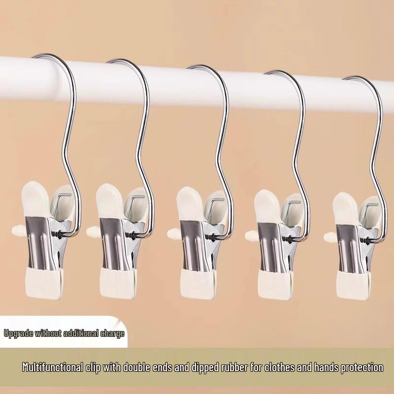 

Многофункциональный зажим из нержавеющей стали с крючком для шляп, юбок и брюк - Не оставляет следов, портативный и прочный.