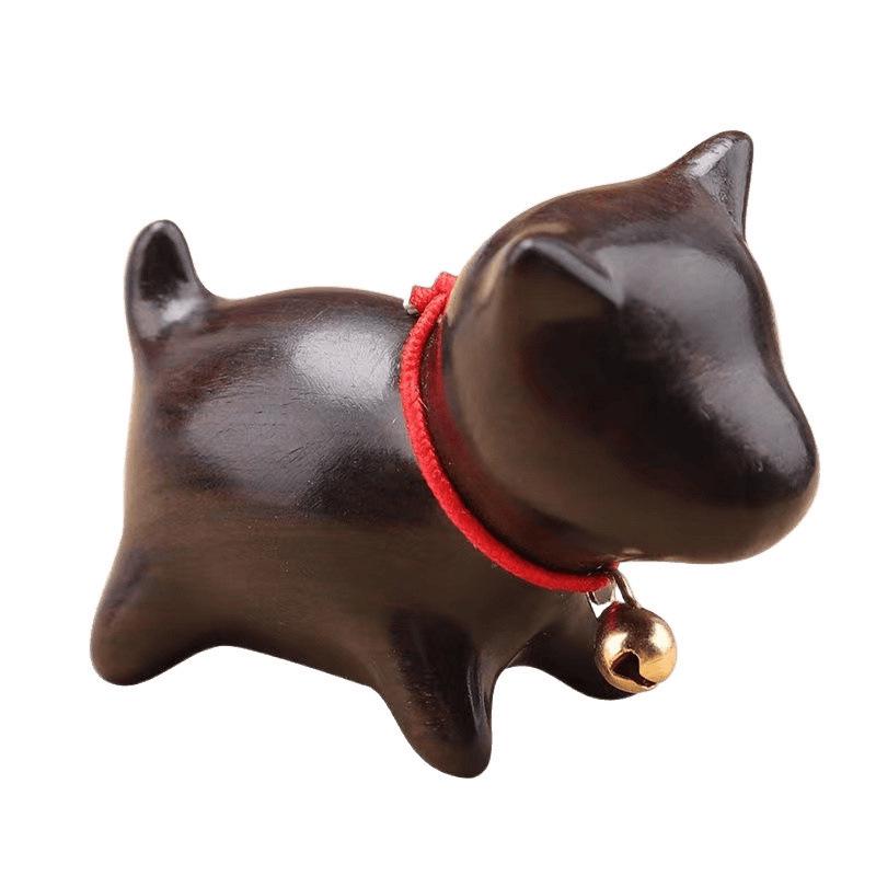 Zodiac Dog Ornament - Creative Green Sandalwood & Ebony Wood, Cute Puppy Design, Perfect Gift for Men and Women’s Home Decor