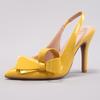 Elegant Side Bow Design High-heeled Sandals Women Luxury PU Leather Pointed Toe Thin High Heels Fashion Back Strap Women's Pumps