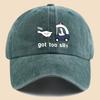 Fun Cartoon Pattern Printed Baseball Cap Trucker Hat Black Papa Dad Hat