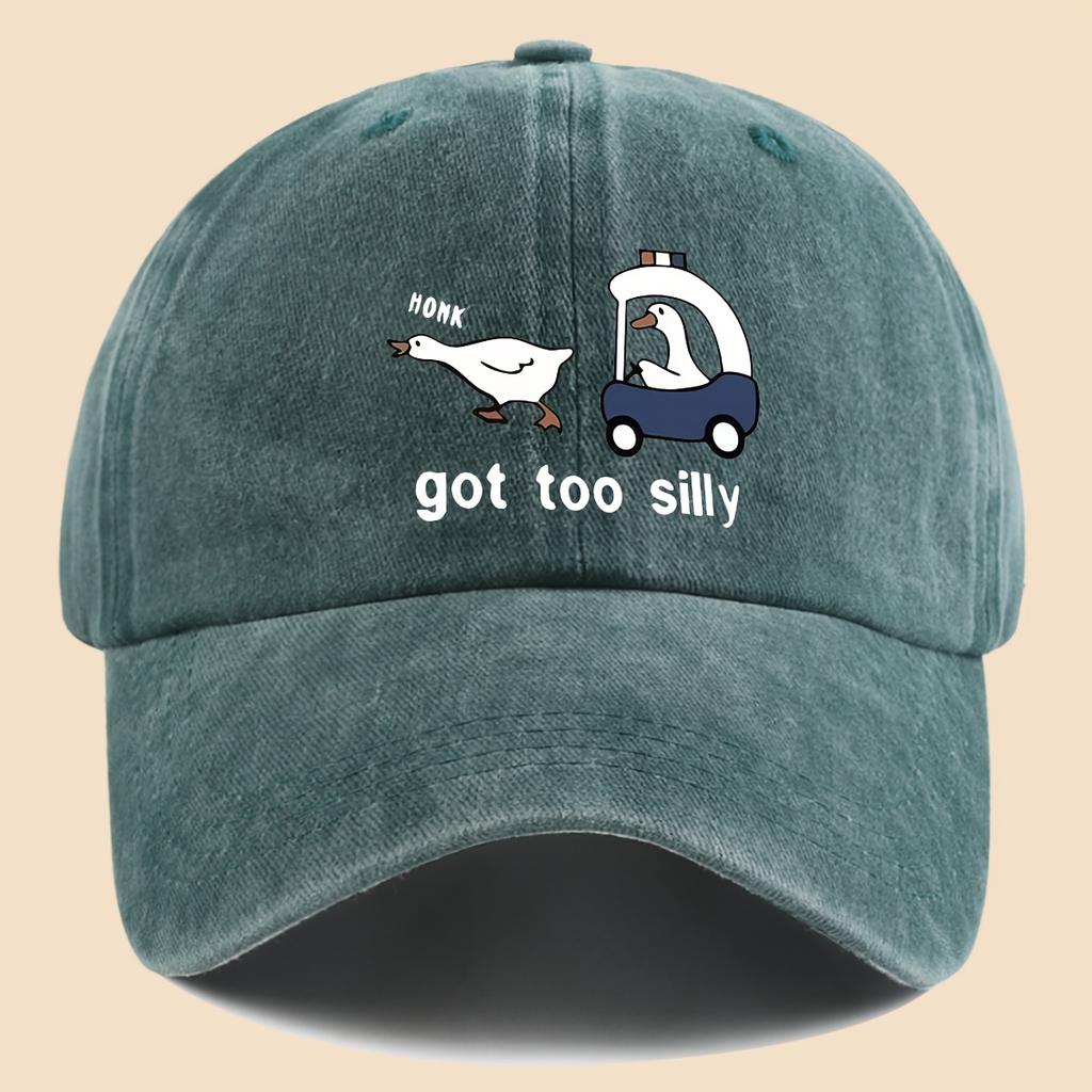 Fun Cartoon Pattern Printed Baseball Cap Trucker Hat Black Papa Dad Hat