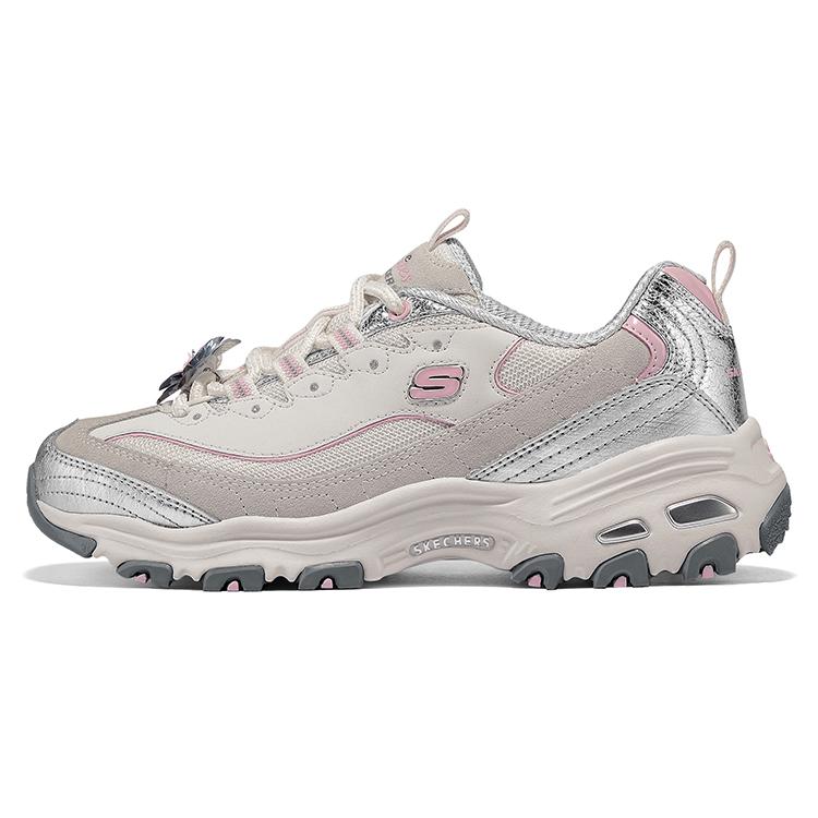 Skechers Women's White Dlites 1.0 Mirror Panda Shoes Comfortable Versatile Retro Shock Absorbing Durable Low Top Dad Shoes Sneaker 150720-Wslp Cm