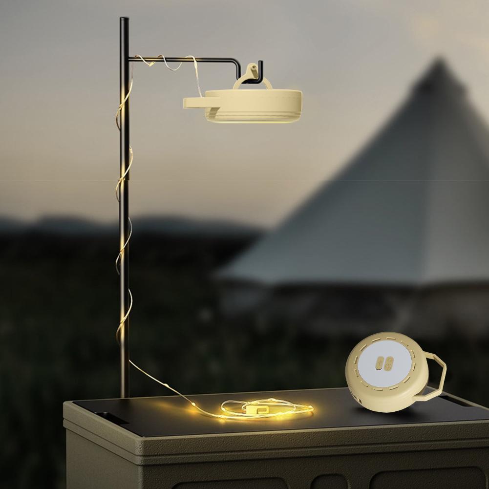 2 In 1 LED Camping String Light with Hook Portable String Lamp USB Rechargeable Garden Decoration Lamp 200LM for Outdoor Garden