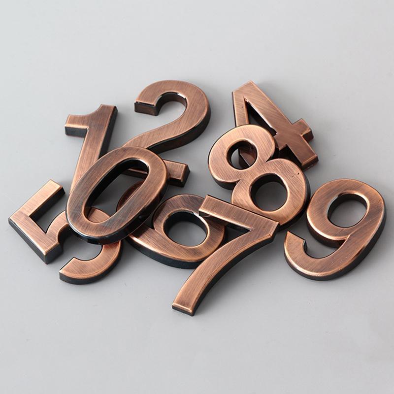 1.9-Inch Bronze Digital Label Door Head Stereoscopic El Door Number Digital Practical Number Sign