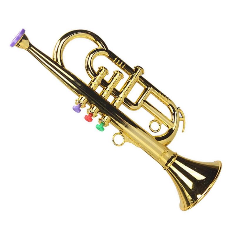 Trumpet 3 Tones 3 Colored Keys Simulation Play Mini Musical for Children Birthday Toy Silver