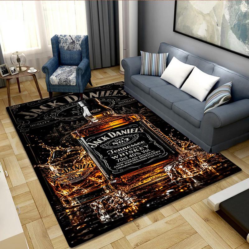 Jack Daniel's Whiskey  Carpet Office Decorative Carpet For Living Room Bedroom Door Mat Floor Rug Computer Chair Area Rug