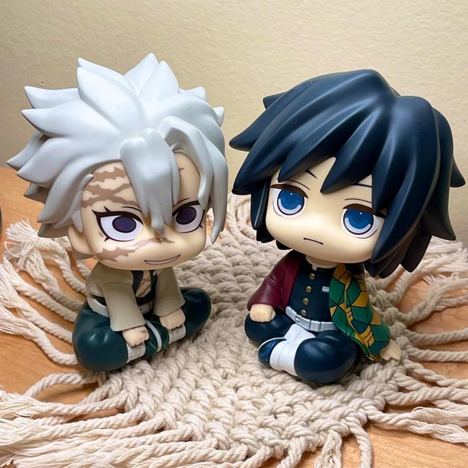 Anime Demon Slayer Action Figures Set Nezuko Tanjirou Zenitsu Inosuke Model Dolls Kids Birthday Gift 10cm