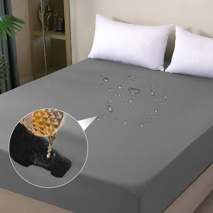 1 Stück Unifarbenes Bettlaken mit Spannbettlaken aus ultrafeiner Faser, wasserdicht, Matratzenschoner, hautfreundlich und atmungsaktiv, King-Size-Laken 1 Stück