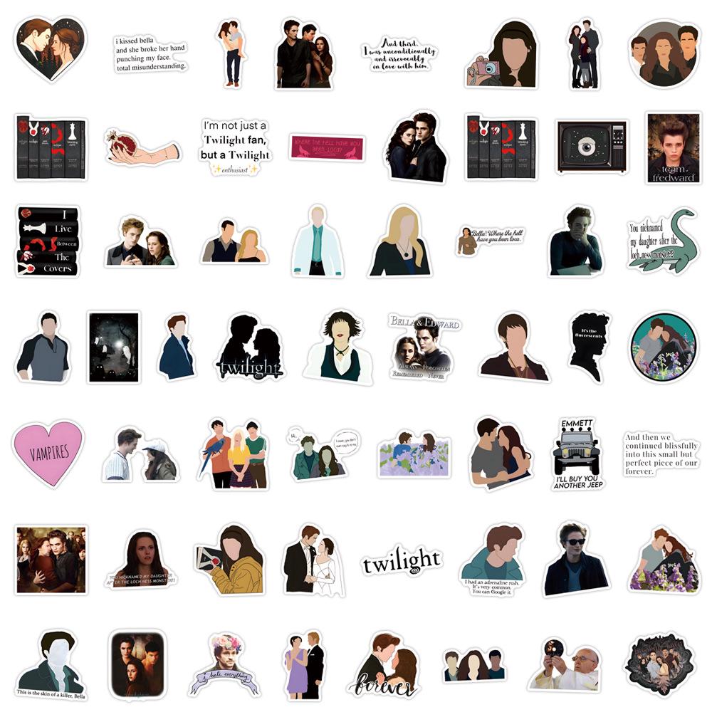 55 Sheets Twilight Graffiti Stickers for Skateboards & Water Bottles
