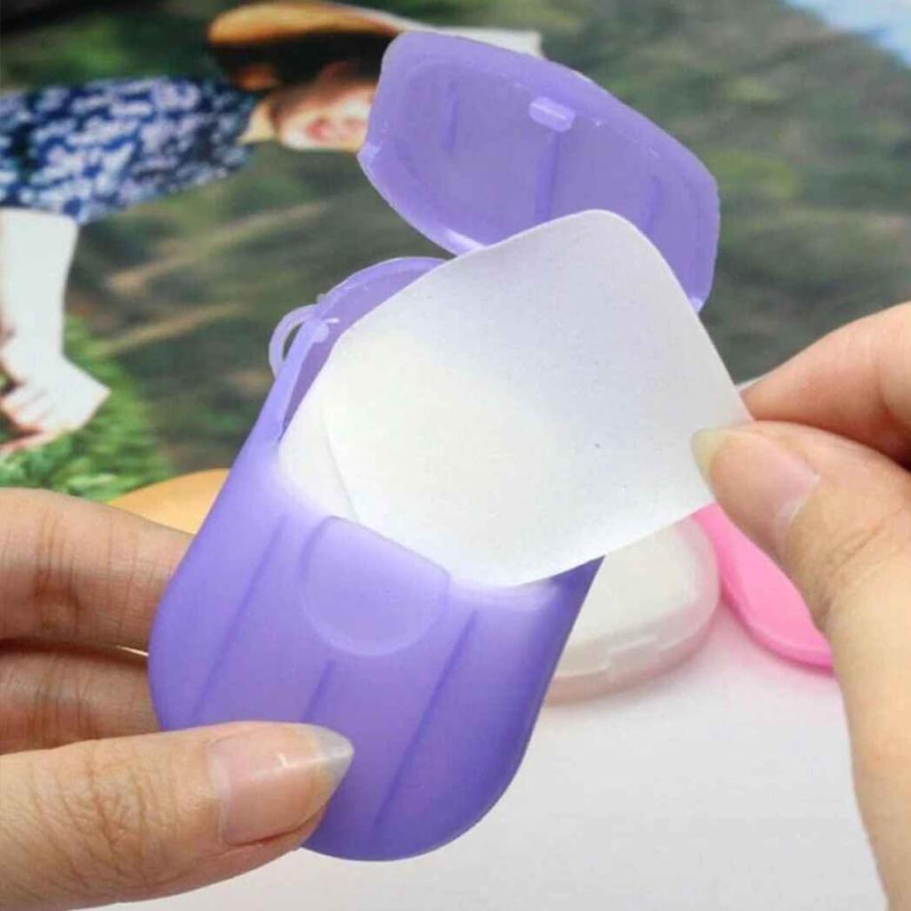 20/60/120sheets portable sanitary soap sheets with storage box, disposable, suitable for school, outdoor activities, travel