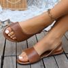 Sandals women's new large size summer fashion fish mouth flat bottom versatile beach sandals
