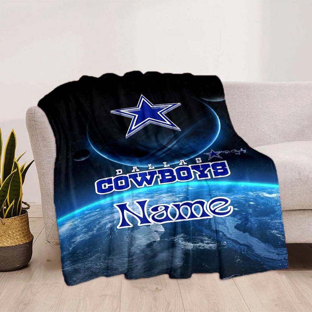 Dallas Cowboys Koc Domowy Dostosuj Swoje Imię Komfortowy Miękki Lekki Na Wszystkie Pory Roku Wielofunkcyjny Koc Na Pikniki Kanapy Biura Łóżka Salon