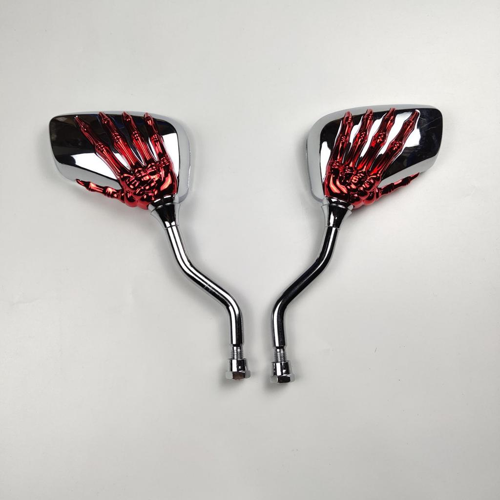 2 szt (Lewo prawo) Uniwersalny motocykl Lusterko wsteczne Chrome Motocykl Szkielet Czaszka Ręka Pazur Lusterko wsteczne Hulajnoga