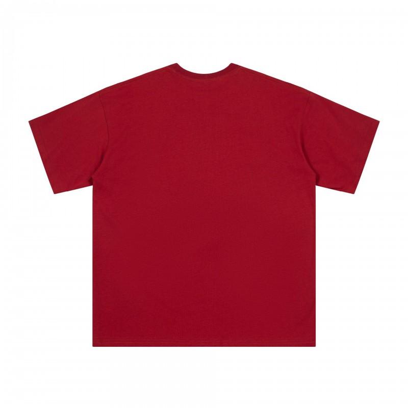 Magic Bear 2026 American Street Style Oversized T-Shirt Teen Boys Short Sleeve Round Neck Washed Distressed Cotton Tee