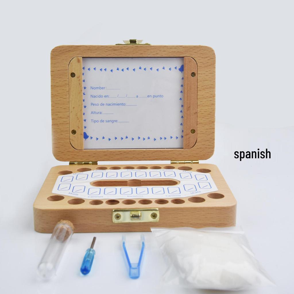 Tooth House Baby Keepsake Box: Custom Wooden Milk Teeth & Hair Photo Frame for Boys & Girls
