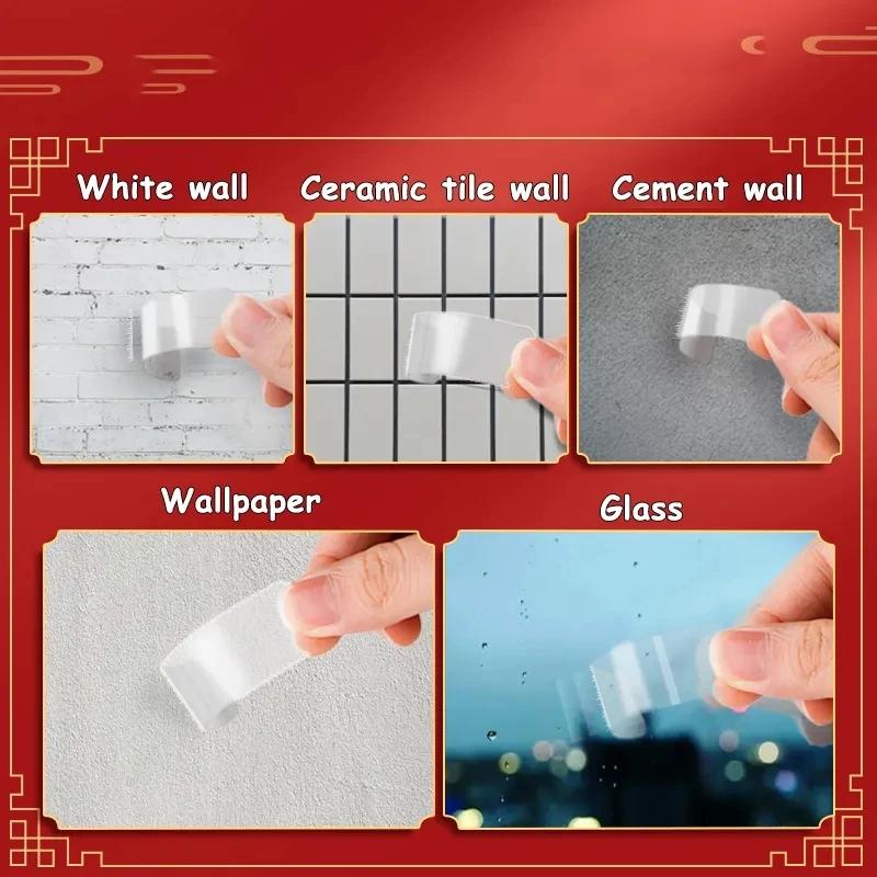 Ultra-strong Double-sided Adhesive Tape Transparent Non-marking Washable Mounting Sticky for Photo Walls Poster Floors Carpets