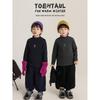 Yuyou Boy's Cartoon Print Mock Neck Long Sleeve T-Shirt