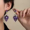 Purple Gas Donglai Full Of Diamond Fringed Earrings Temperament Exaggerated Earrings Retro Light Luxury High Sense Atmospheric Earrings Women