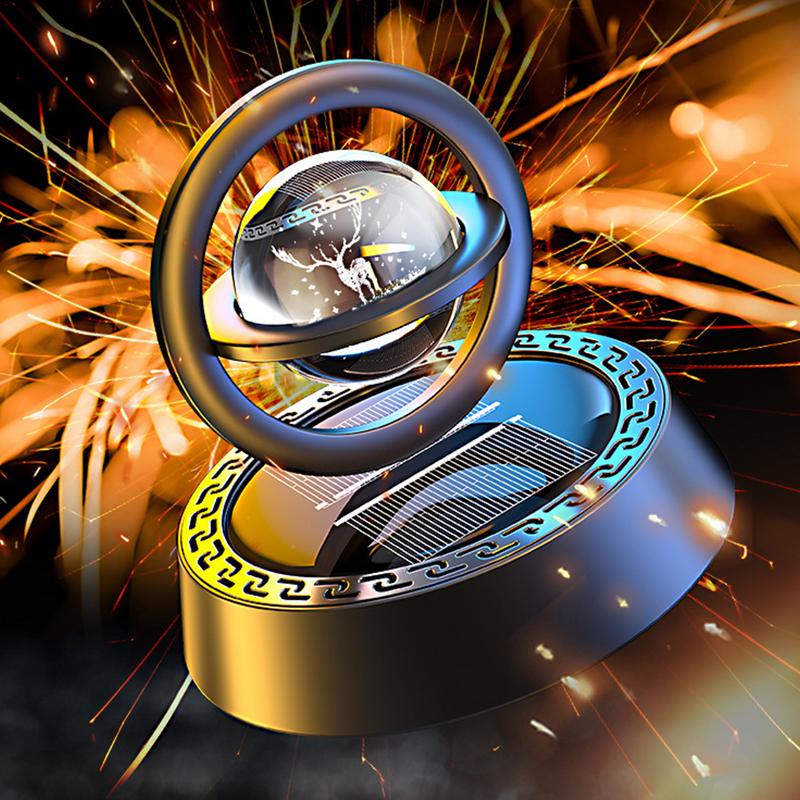 Solar Rotating Car Air Freshener Car Perfume Aromatherapy Diffuser With Aromatherapy Tablet Car Air Purifier Odor Eliminator Car