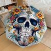 1pc Day of the Dead Floral Skull Umbrella with Plastic Handle,Suitable for All Seasons Home Travel Outdoor UmbrellaDD1574