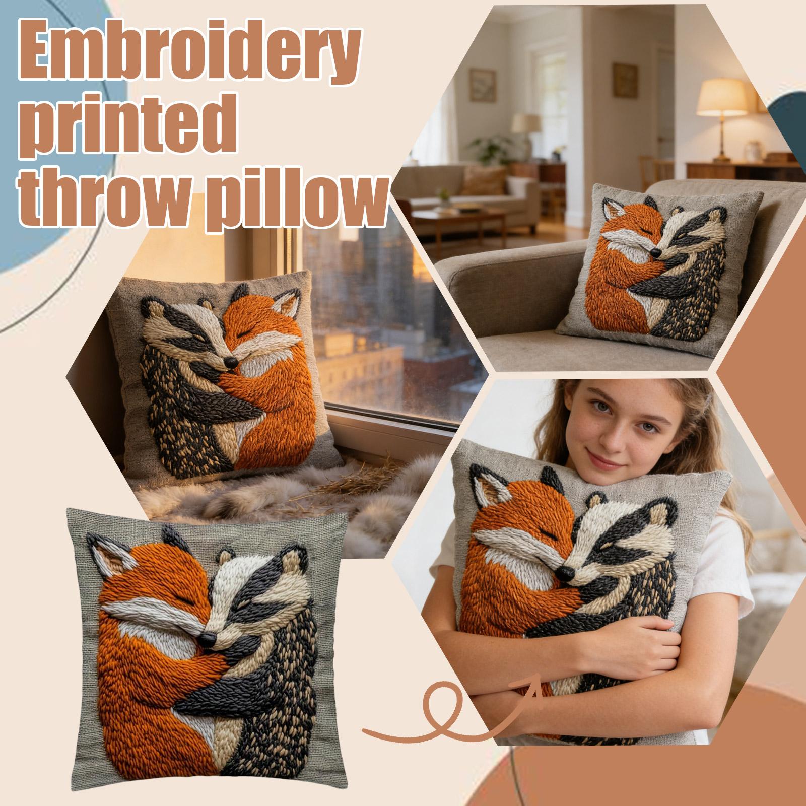 Single-sided Imitation Embroidery Printed Pillowcase With A Two- Design, Perfect For Home And Living Room Decoration. One Size жёлтый