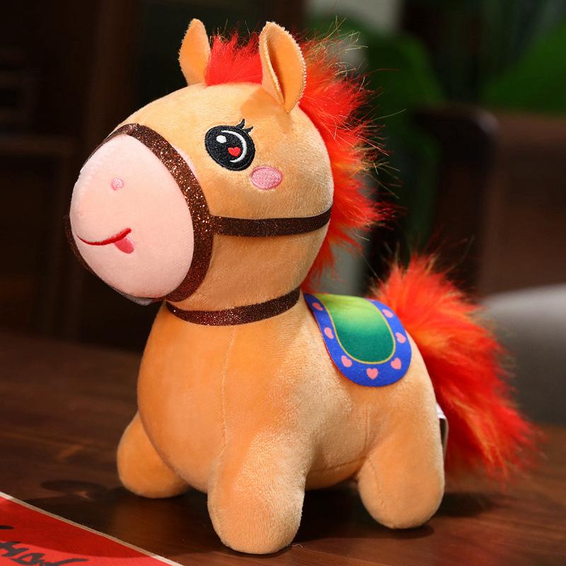 Cute Red Pony Doll Plush Toy Zodiac Horse Mascot Doll Doll Ornament Children's Gift