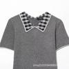 Women's new European and American French design neckline splicing casual dress